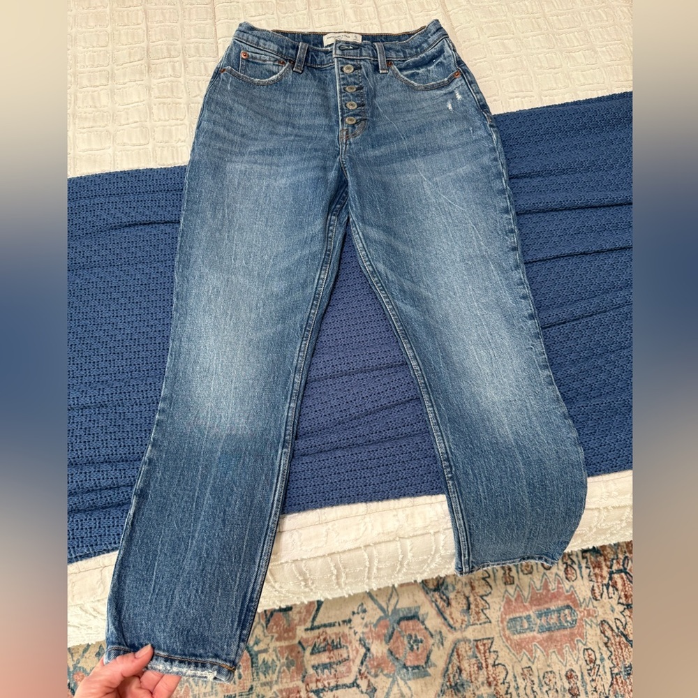 Abercrombie button fly high rise skinny size 27